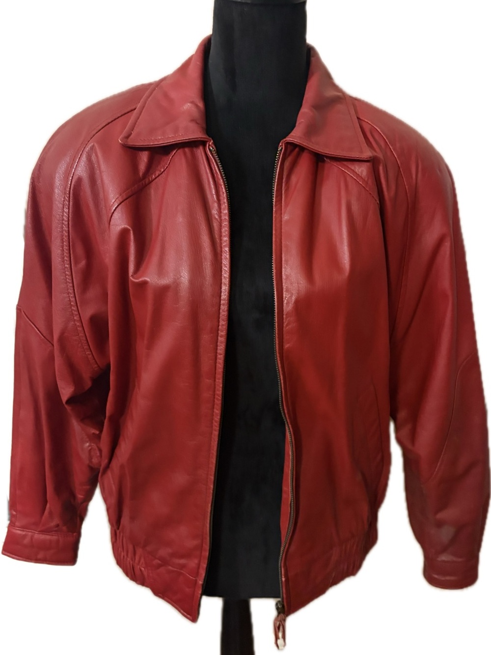 Women's Res Leather Bomber Jacket- Vintage -Small